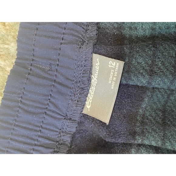 Eddie Bauer Women's Size 12 Polar Fleece Lined Pants Pull-On Navy Blue Joggers - Picture 6 of 6